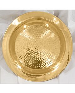 Large lacquered brass hammered bowl