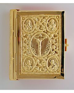 Small Greek Gospel with gold-plated cover