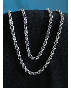 Faux silver triple-cable chain