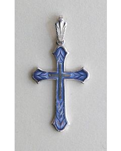 Sterling silver cross (str,big) w/enamel 