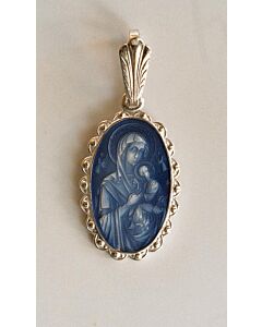 Sterling Silver and Enamel “Umilenie” Pendant (Theotokos)