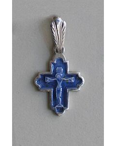 Sterling silver Crucifix w/enamel (12 x 15mm)
