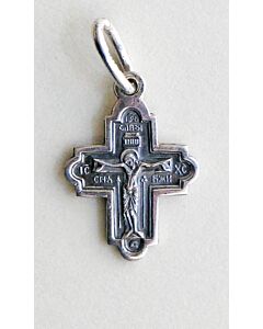 Sterling silver Crucifix & Theotokos (12 x 14mm)