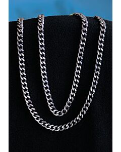 Faux silver double-curb chain