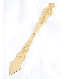 Lacquered brass engraved spear
