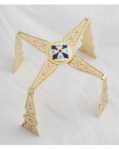 Lacquered brass engraved Asterisk (Star) with enameled pivot