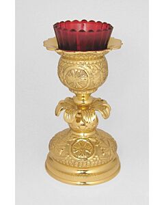 Short lacquered brass Holy Table lamp