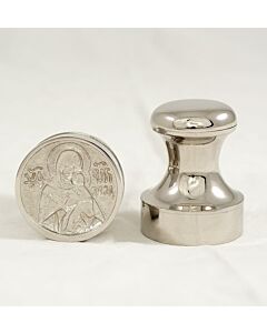 "Mother of God" nickel-plated prosphora seal