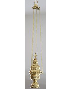 Lacquered brass censer without bells