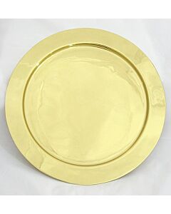 Round polished brass tray