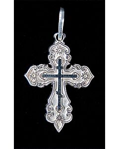 Sterling silver neck Cross with floral design