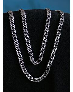 Faux silver double-curb chain