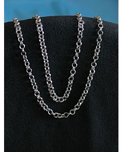 Faux silver double-link cable chain