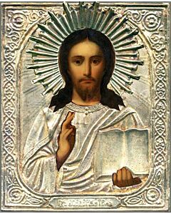 Riza Icon of the Savior (reduced price item - tarnished)