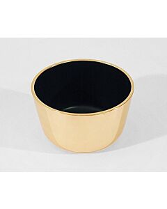 Large lacquered-brass black-lined bowl