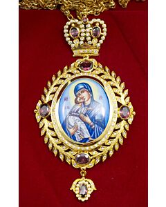 Gold-plated and jeweled Enkólpion (Panagía)