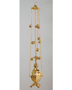 Gold-Plated Hexagonal Censer with Bells