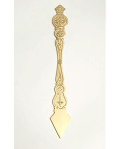 Gold-plated engraved spear