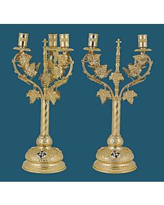 Gold-plated trikeri and dikeri with enamel medallions
