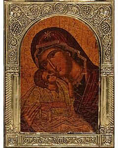 Small brass-framed Icon of the Theotokos