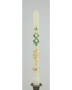 Paschal tribar candle, raised wax (10")