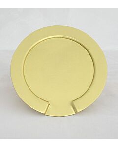 Round lacquered-brass tray with indented rim