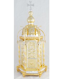 Gold- and silver-plated hexagonal tabernacle - SPECIAL ORDER!