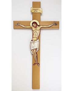 Birch Wall Cross with Byzantine Corpus