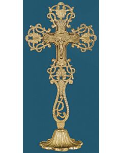 Gold-plated blessing Cross with affixed base