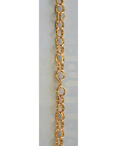 Gold Plated Sterling Silver 9mm Double Cable Chain, 46" w/Ducktail