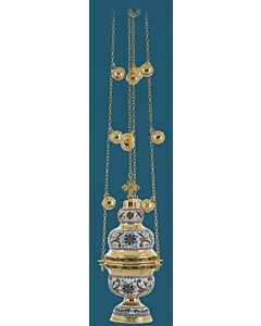 Gold-plated censer with enamel
