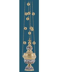 Gold-plated censer with enamel
