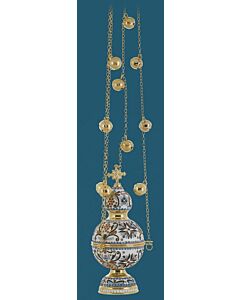 Gold-plated censer with enamel