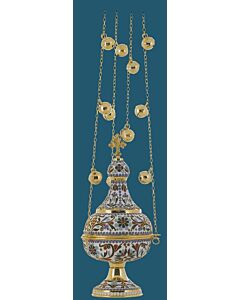 Gold-plated and enamelled censer