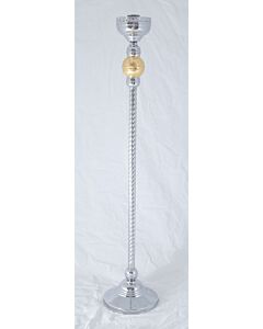 Embossed chrome- and gold-plated processional torch with detachable base