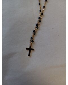 Neck Cross w/Black Accent Chain