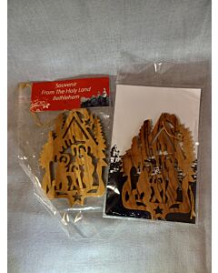 "Carved" Manger Scene Ornament