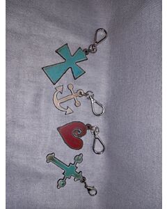 Zipper Charm Heart or Cross or Religeous Anchor