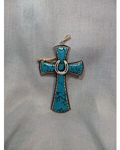 Turquoise Horseshoe Wall Cross