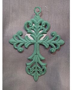 Turquoise Scroll Wall Cross