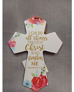 Philippians 4:13 Wood Wall Cross