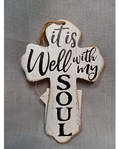 Well With My Soul Wood Wall Cross