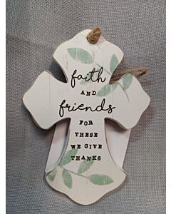 Faith and Friends Wood Wall Cross