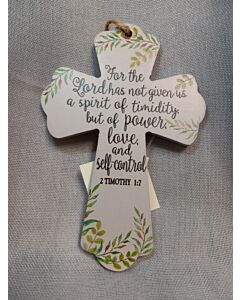 2 Timothy 1:7 Wood Wall Cross