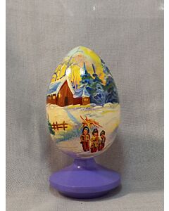 Vertep Ukranian Christmas Celebration Wooden Egg