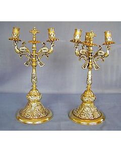 Gold- and silver-plated trikeri and dikeri