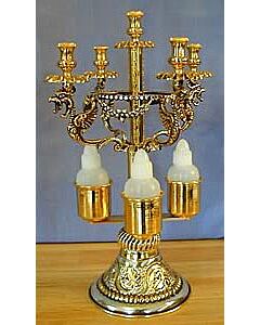 Gold- and silver-plated Litya candlestick