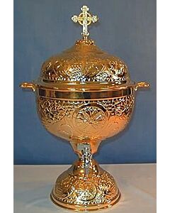 Gold-plated holy water font