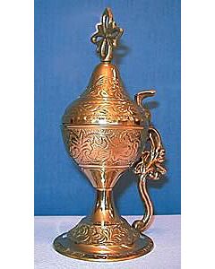 Engraved brass censer