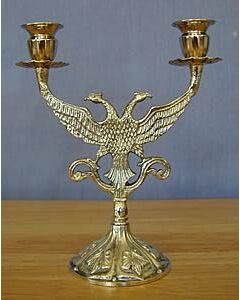 Silver-plated eagle candlestick